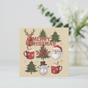 Das Weihnachtsbaum Santa Latte Xmas der Jahreszeit Feiertagskarte