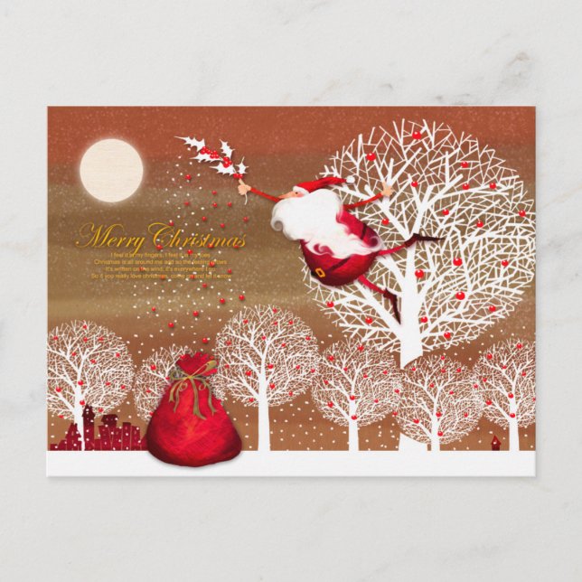 Das Weihnachtsbild des Weihnachtsmanns Feiertagspostkarte (Vorderseite)