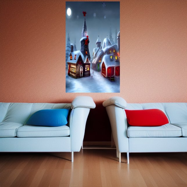 Das Weihnachtsdorf | AI Art Poster (Von Creator hochgeladen)