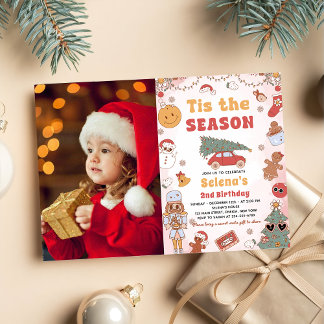 Das Weihnachtsfest in der Saison Groovy zum Geburt Einladung