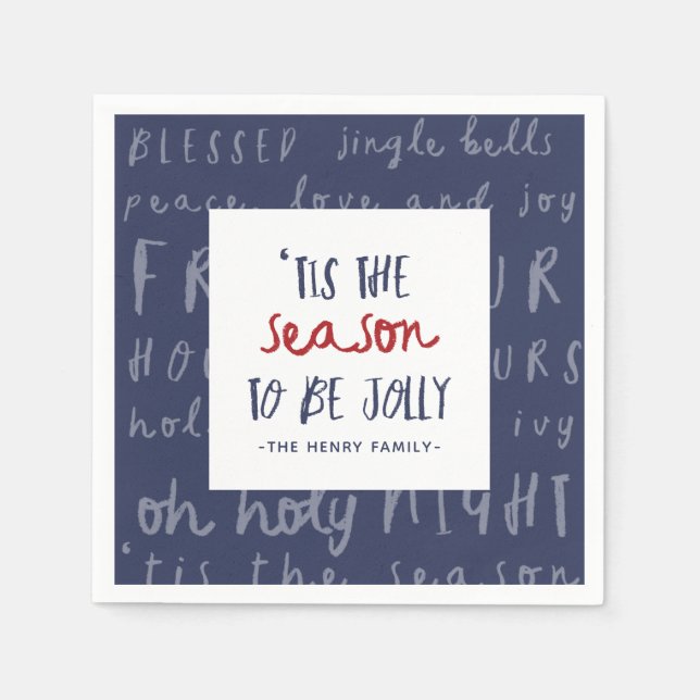 'Das Weihnachtsfest in der Saison ist das Party Serviette (Vorderseite)