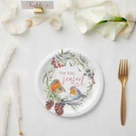 Das Weihnachtsfest-Party der Saison im Winter Pappteller