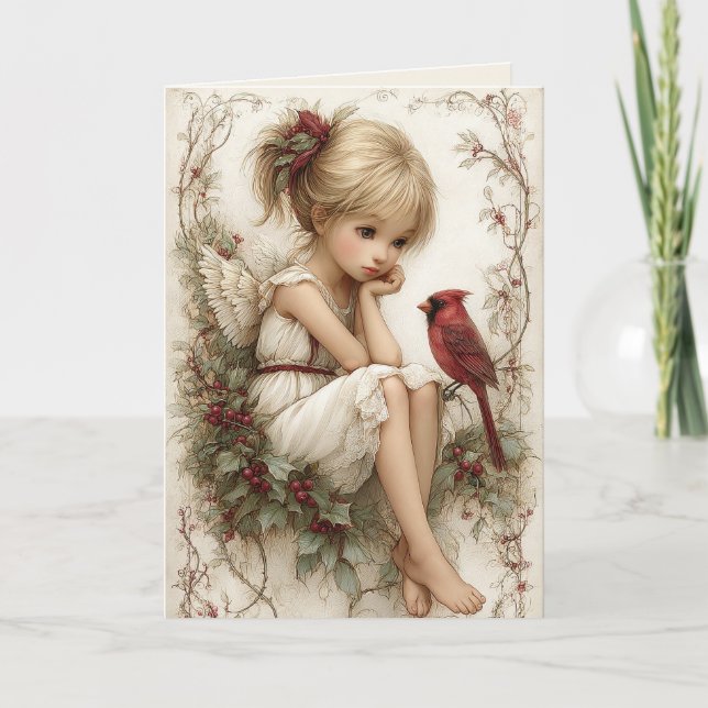 Das Weihnachtsgebet eines Kardinals Feiertagskarte (Vorderseite)