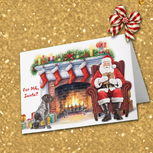 Das Weihnachtsgeschenk des Deutsch Drahthaar  Feiertagskarte