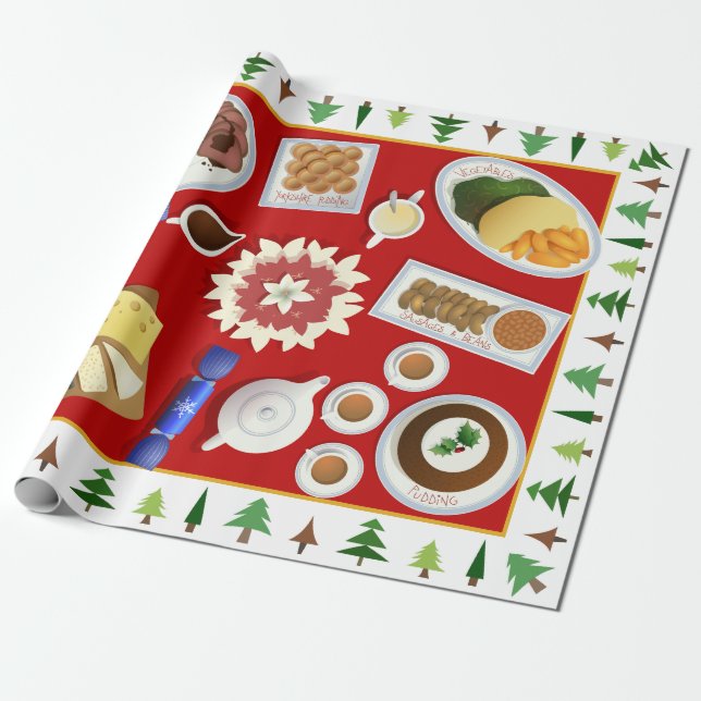 Das Weihnachtsmenü Geschenkpapier (Ungerollt)