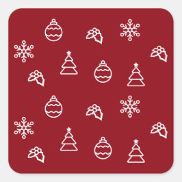 Das Weihnachtsmuster I Quadratischer Aufkleber