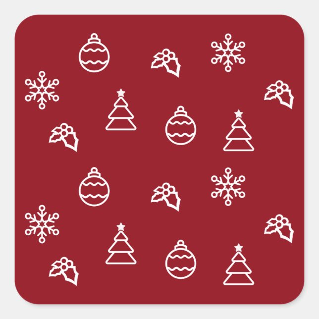 Das Weihnachtsmuster I Quadratischer Aufkleber (Vorderseite)