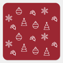 Das Weihnachtsmuster I Quadratischer Aufkleber
