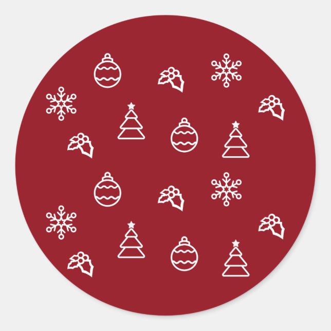 Das Weihnachtsmuster I Runder Aufkleber (Vorderseite)