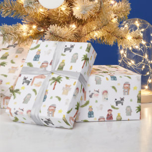 Das Weihnachtsweihnachtswrapping Paper der Krippe Geschenkpapier