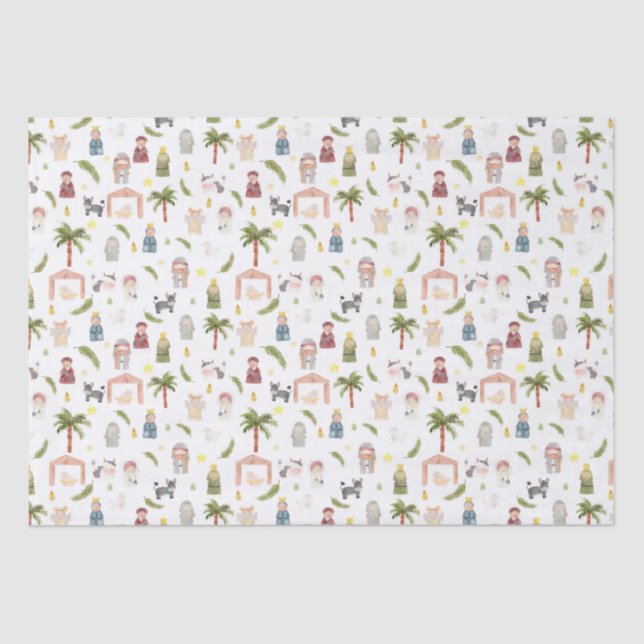 Das Weihnachtsweihnachtswrapping Paper der Krippe Seidenpapier (Vorderseite)
