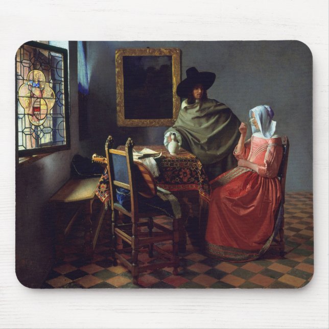 Das Weinglas Jan Vermeer Mousepad (Vorne)