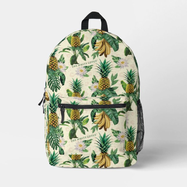 Das weiße Ananas-Paradies-Muster Bedruckter Rucksack (Vorderseite)