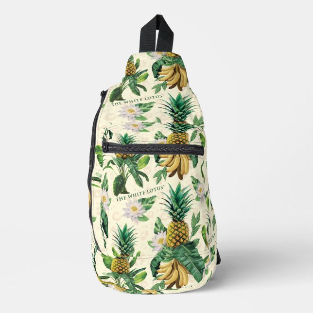 Das weiße Ananas-Paradies-Muster Crossbody Bag (Vorderseite)
