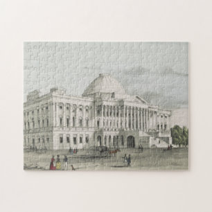 Das Weiße Haus, Hauptstadt in Washington Lithograp Puzzle