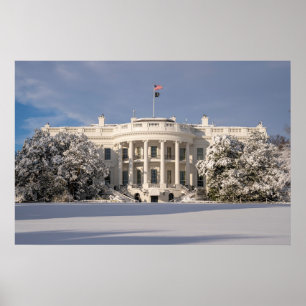 Das Weiße Haus im Winter Poster