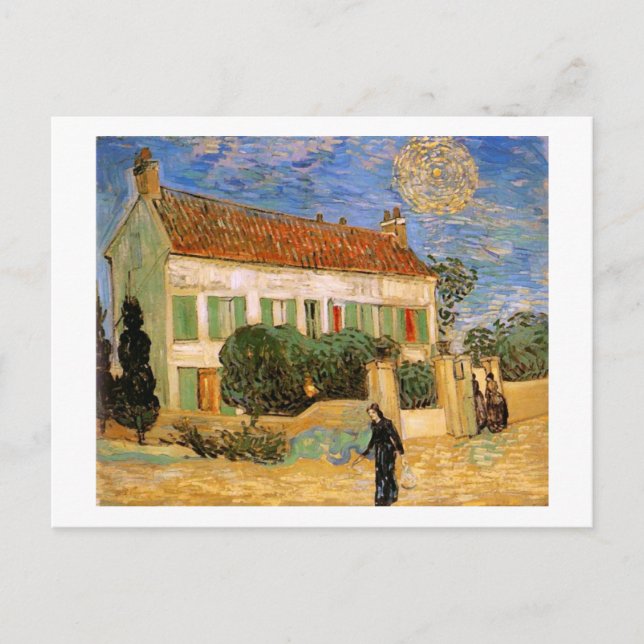 Das Weiße Haus in der Nacht, Van Gogh Fine Art Postkarte (Vorderseite)