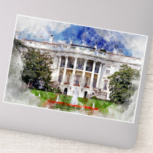 Das Weiße Haus in Washington DC in Watercolor Aufkleber
