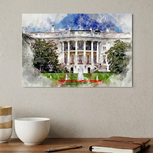 Das Weiße Haus in Washington DC – Südliche Fassade Poster