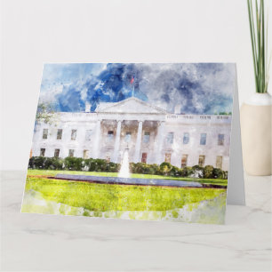 Das Weiße Haus in Washington DC Wasserfarbe Dankeskarte