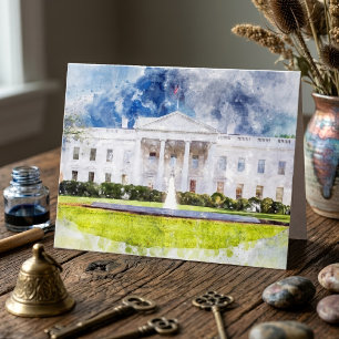 Das Weiße Haus in Washington DC Wasserfarbe Dankeskarte