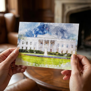 Das Weiße Haus in Washington DC Wasserfarbe Postkarte