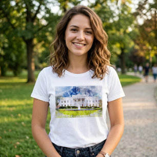 Das Weiße Haus in Washington DC Wasserfarbe T-Shirt