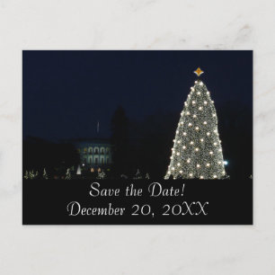 Das Weiße Haus und der Nationalbaum Save the Date Ankündigungspostkarte