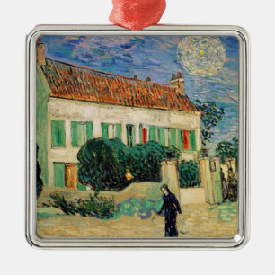 Das Weiße Haus Vincent van Goghs nachts, 1890 Ornament Aus Metall