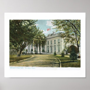 Das Weiße Haus, Washington DC Vintage Poster