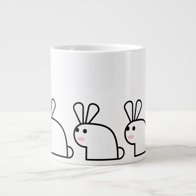 Das weiße Kaninchen (multi) Jumbo-Tasse (Vorderseite)