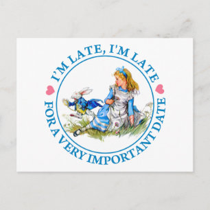 Das weiße Kaninchen rost durch Alice im Wunderland Postkarte