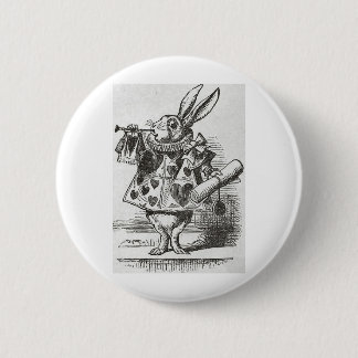 Das weiße Kaninchen von der Alicen im Wunderland Button