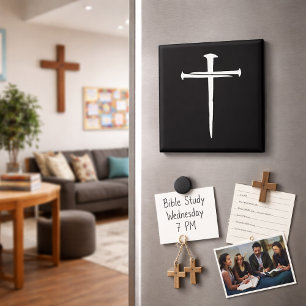 Das Weiße Kreuz der drei Nägel Christlich Magnet