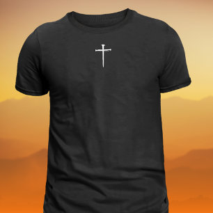 Das Weiße Kreuz der drei Nägel Christlich T-Shirt
