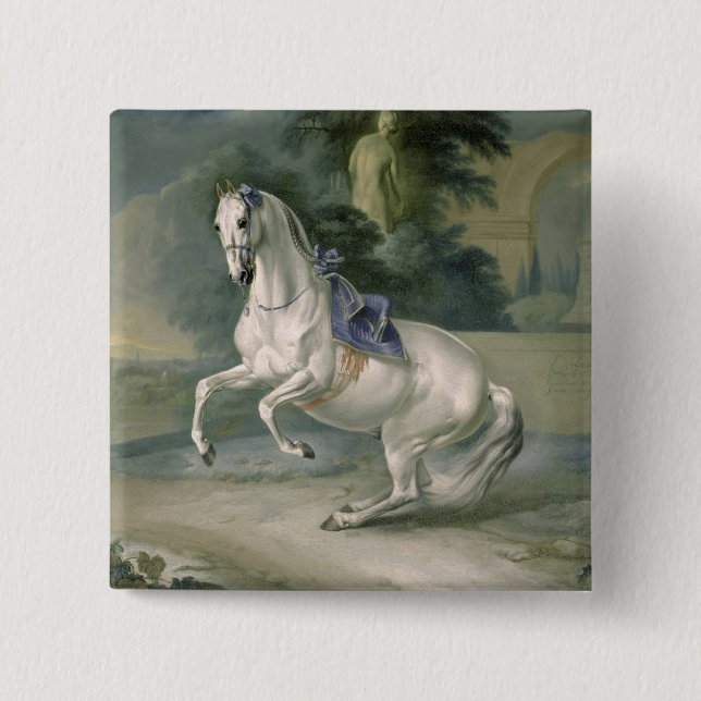 Das weiße "Leal" levade en des Stallion, 1721 Button (Vorderseite)
