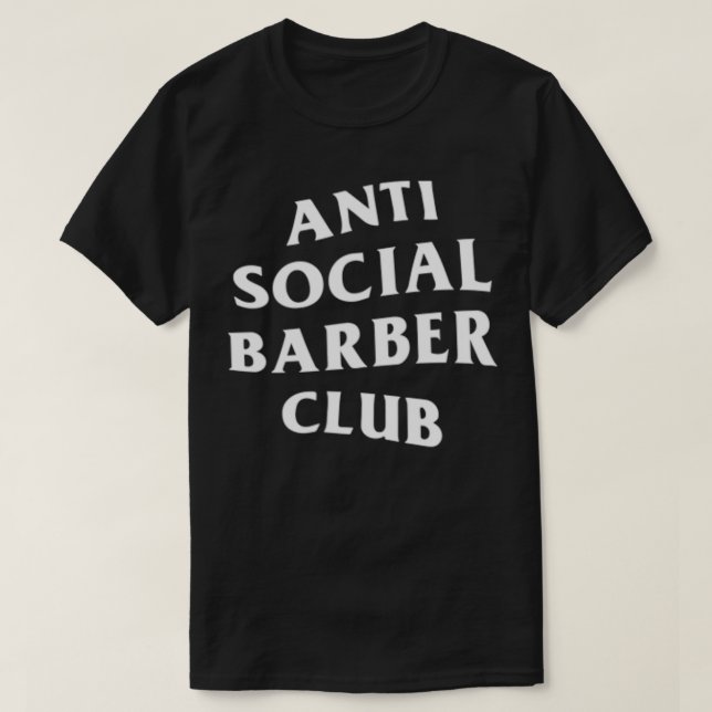 Das weiße Logo des Social Barber Club (vorne + hin T-Shirt (Design vorne)