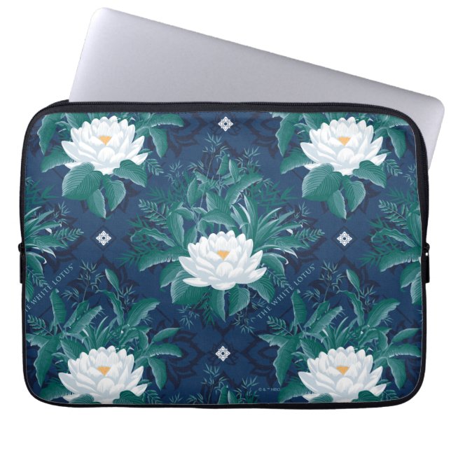 Das weiße Lotus Midnight Lotus-Muster Laptopschutzhülle (Vorderseite)