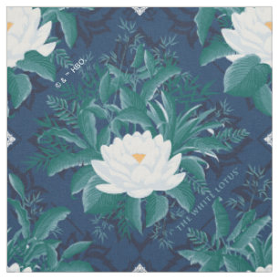 Das weiße Lotus Midnight Lotus-Muster Stoff