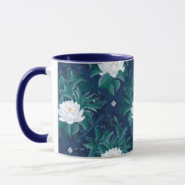 Das weiße Lotus Midnight Lotus-Muster Tasse (Links)