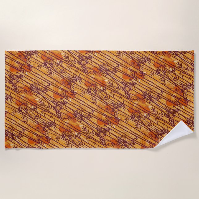 Das weiße Lotus Sunset Safari-Muster Strandtuch (Vorderseite)