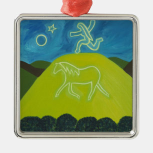 Das weiße Pferd in Somerset 2011 Ornament Aus Metall