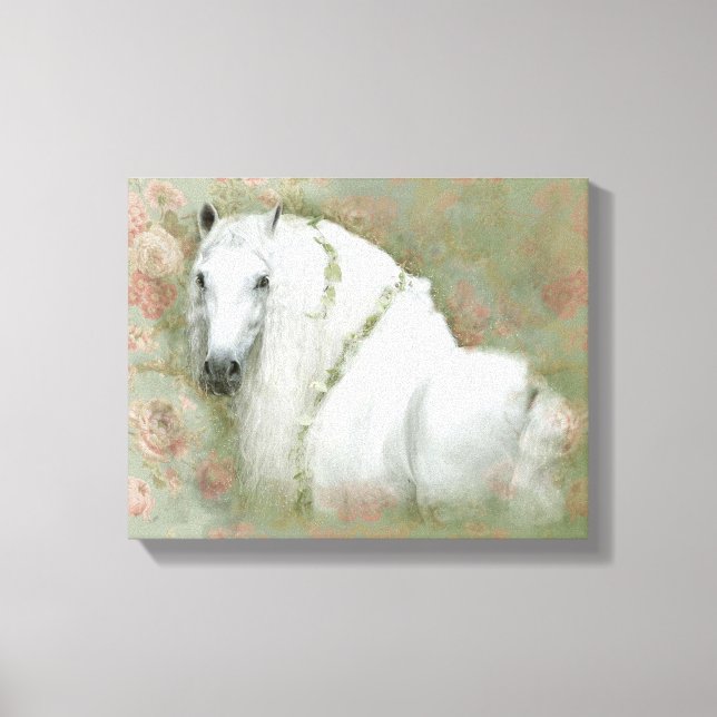 Das weiße Pferd - überzogene Leinwand (Vorderseite)