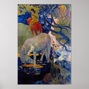 Das Weiße Pferd von Eugène Henri Paul Gauguin Poster