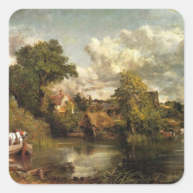 Das Weiße Pferd von John Constable, Quadratischer Aufkleber (Vorderseite)