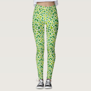 Das weiße und grüne Weihnachtsbaummuster Leggings