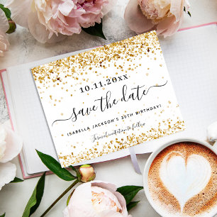 Das Weißgoldbudget für den Geburtstag Save the Dat Flyer