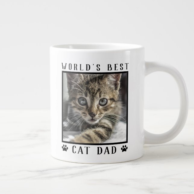 Das weltbeste Cat Vater Paw Prints Pet Foto Jumbo-Tasse (Rechts)