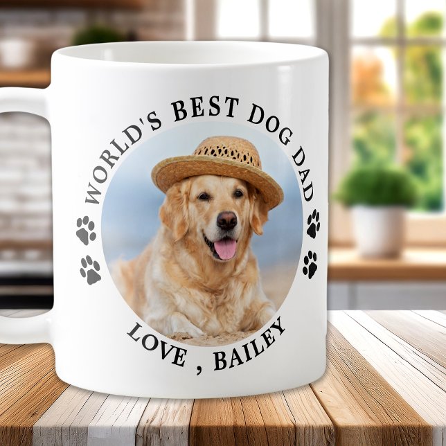 Das weltbeste Dog Vater Paw Prints Pet Foto Kaffeetasse (Von Creator hochgeladen)