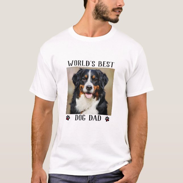 Das weltbeste Dog Vater Paw Prints Pet Foto T-Shirt (Vorderseite)